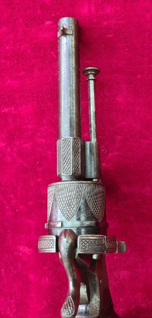 A fine decorative Belgian 3mm 6 shot pin-fire revolver by V Collette. Circa 1865. Ref 3807